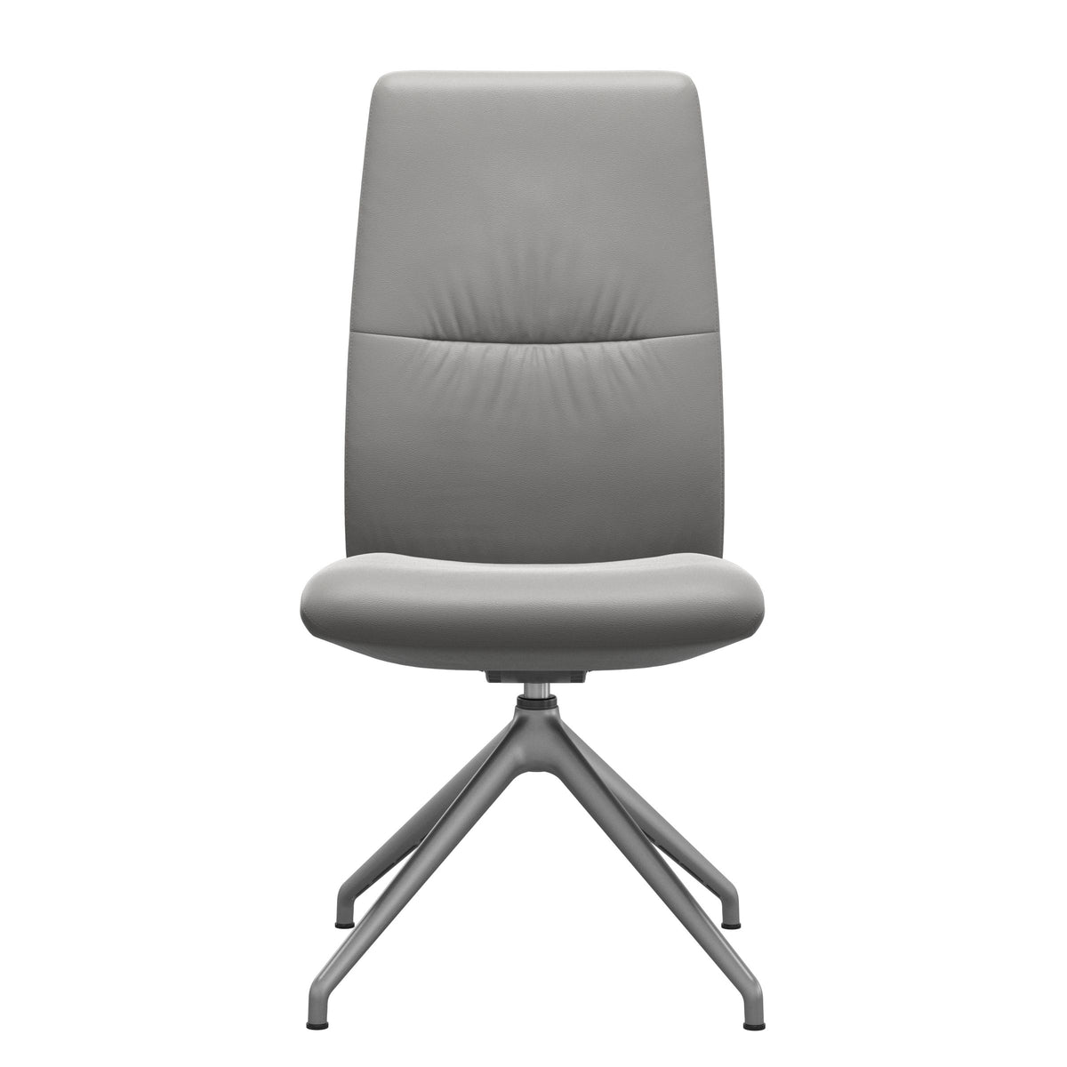 Stressless Mint High Back Dining Chair – D350 - Without Arms - Paloma Silver Grey - Satin Silver base