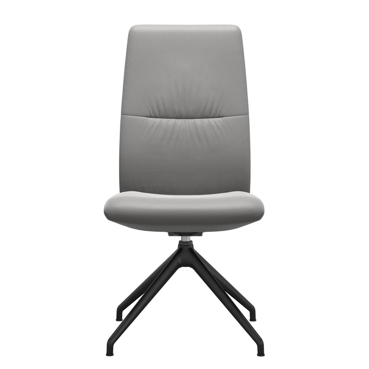 Stressless Mint High Back Dining Chair – D350 - Without Arms - Paloma Silver Grey - Matte Black base