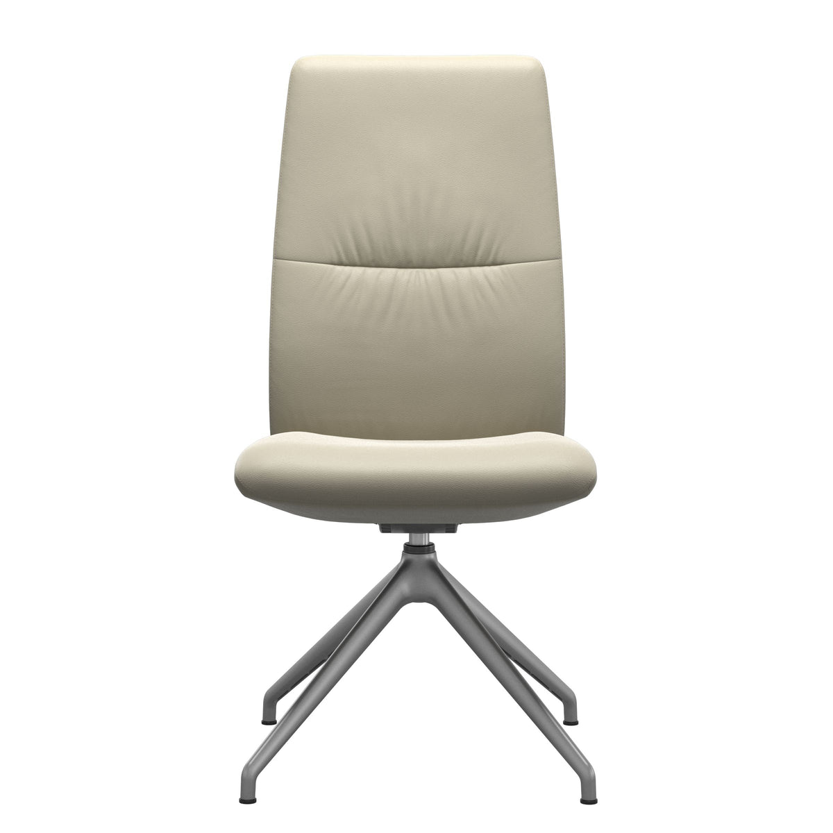 Stressless Mint High Back Dining Chair – D350 - Without Arms - Paloma Light Grey - Satin Silver base
