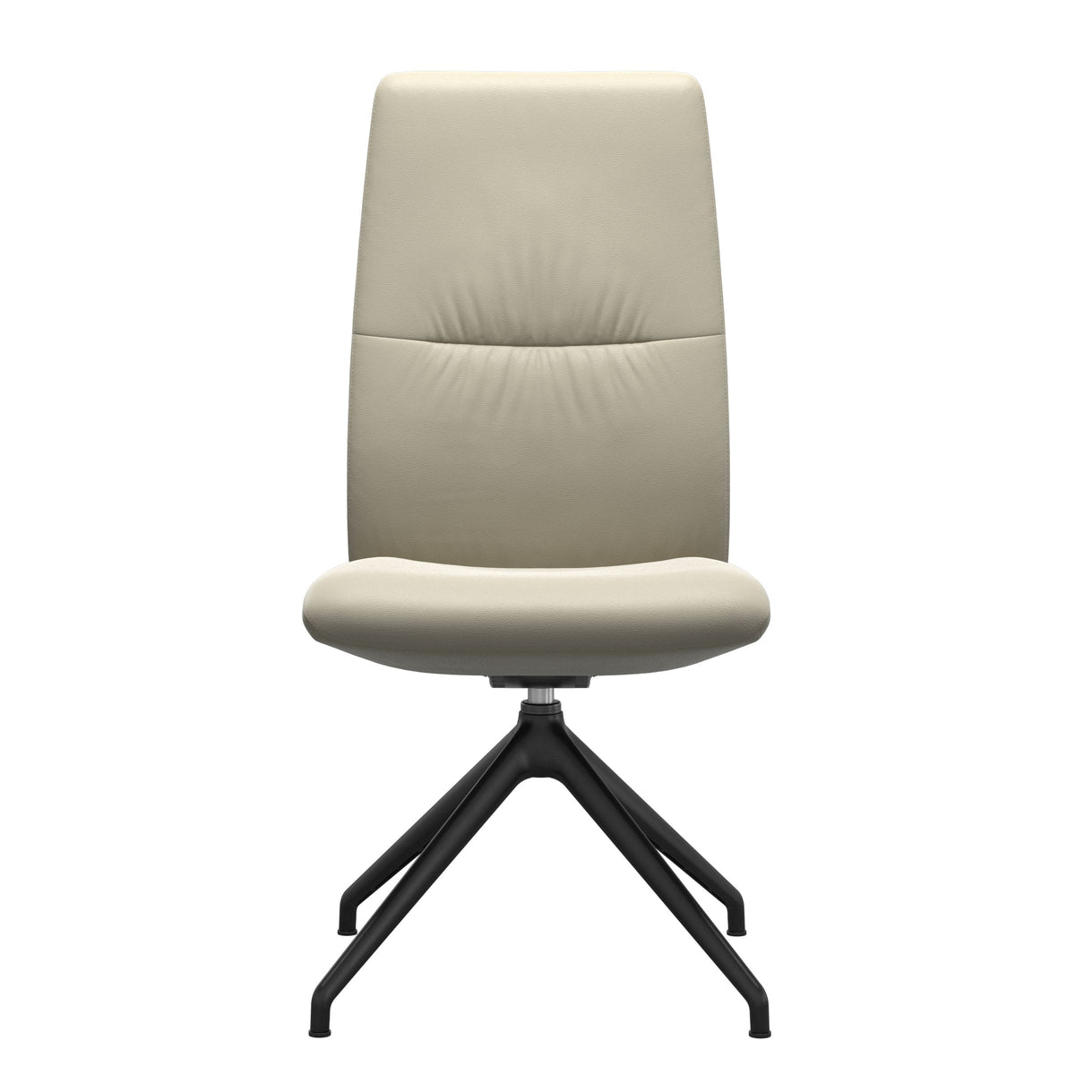 Stressless Mint High Back Dining Chair – D350 - Without Arms - Paloma Light Grey - Matte Black base