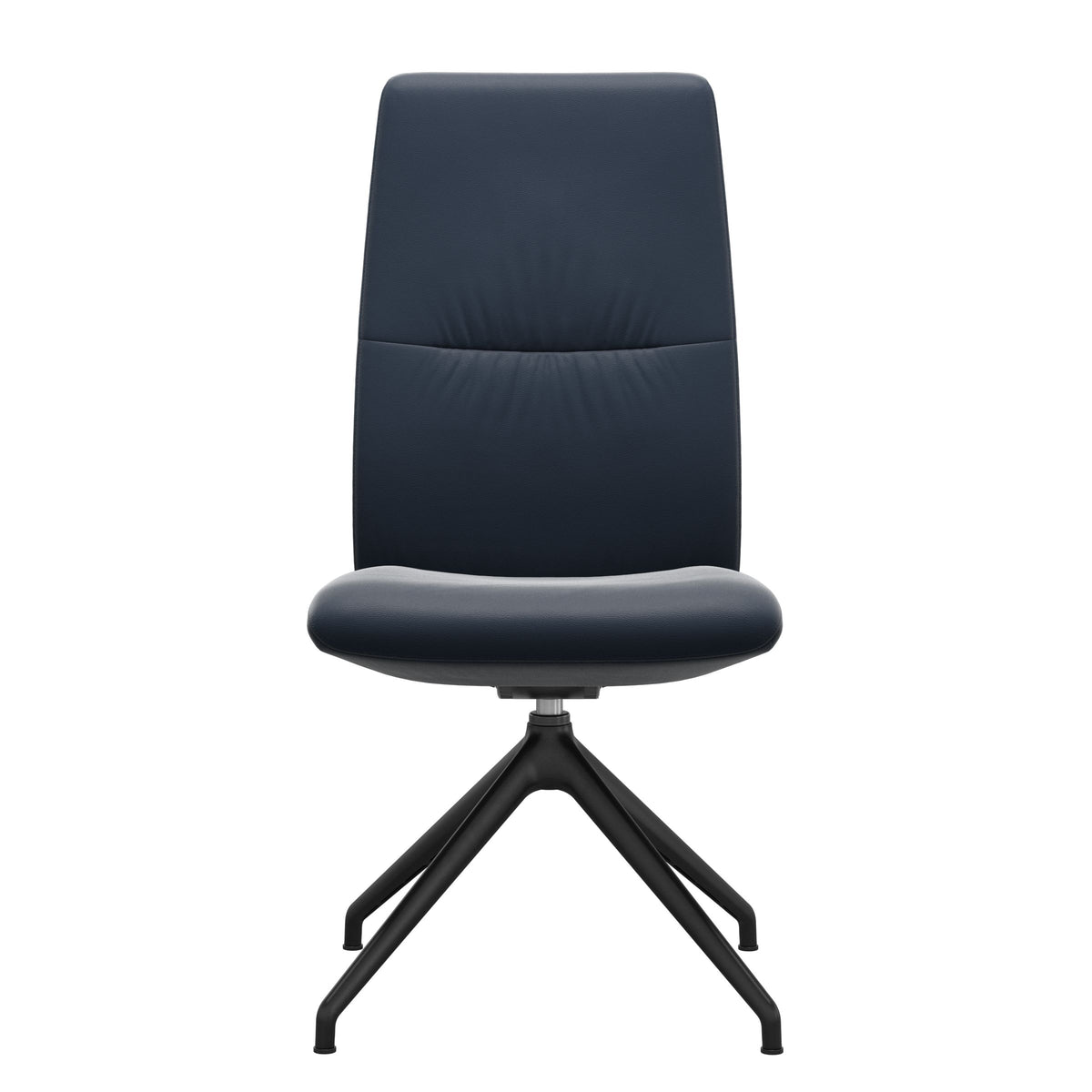 Stressless Mint High Back Dining Chair – D350 - Without Arms - Paloma Oxford Blue - Matte Black base