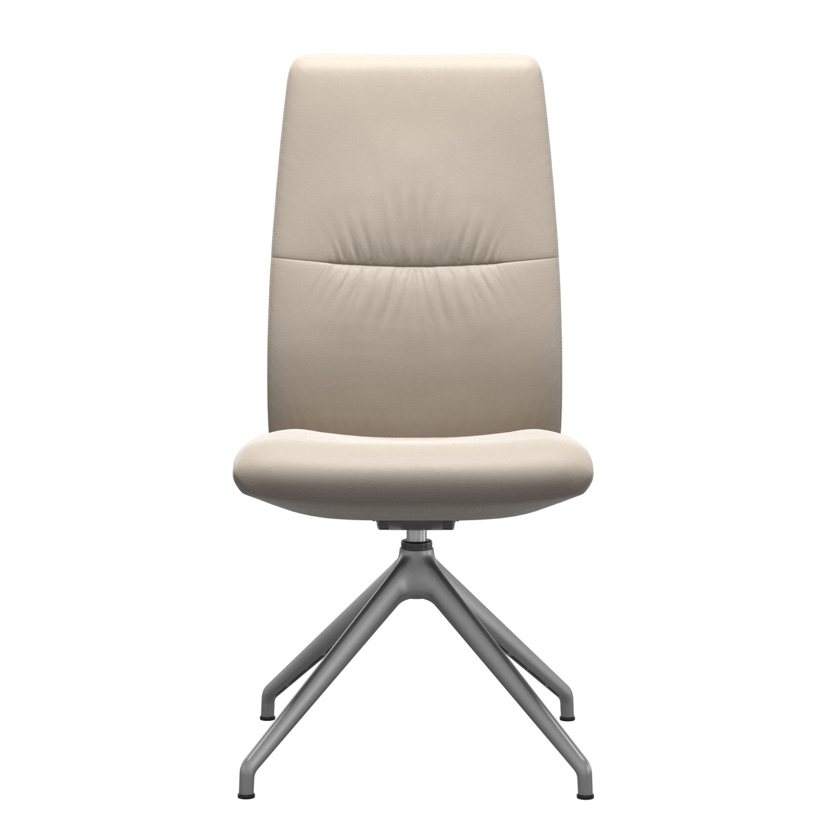 Stressless Mint High Back Dining Chair – D350 - Without Arms - Paloma Fog - Satin Silver base
