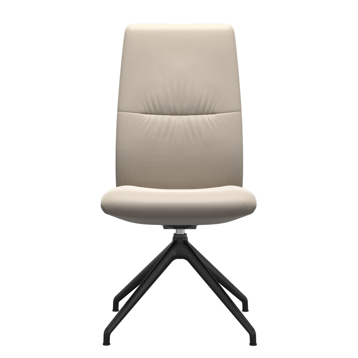 Stressless Mint High Back Dining Chair – D350 - Without Arms - Paloma Fog - Matte Black base