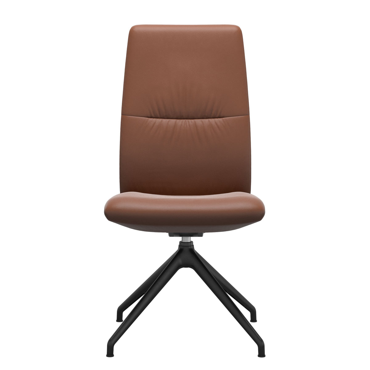 Stressless Mint High Back Dining Chair – D350 - Without Arms - Paloma New Cognac - Matte Black base