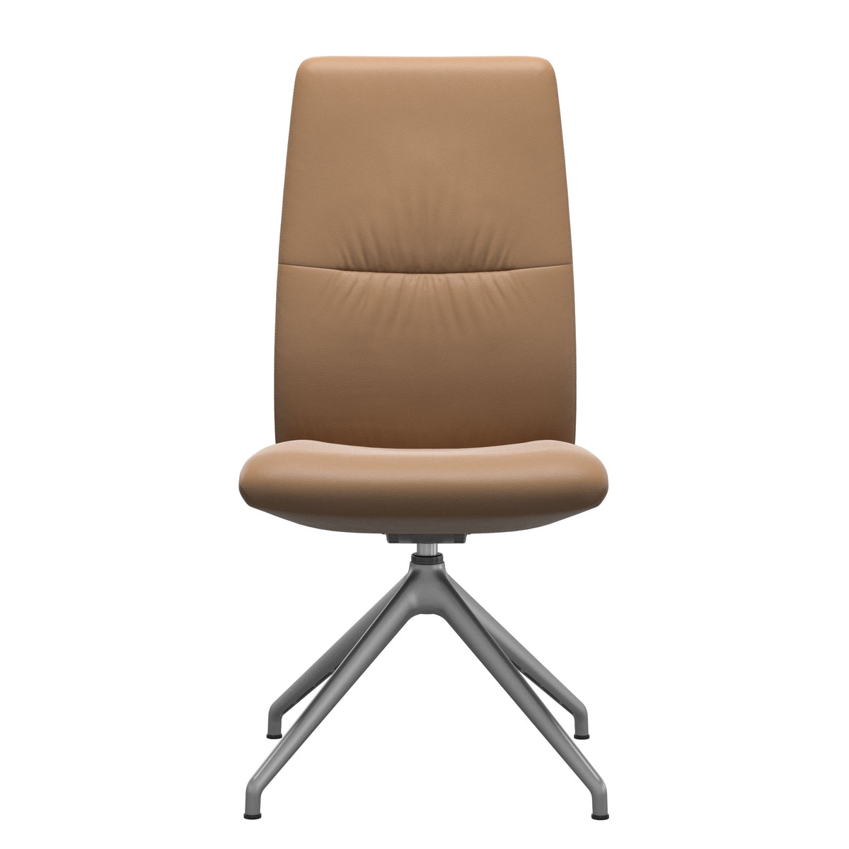 Stressless Mint High Back Dining Chair – D350 - Without Arms - Paloma Taupe - Satin Silver base