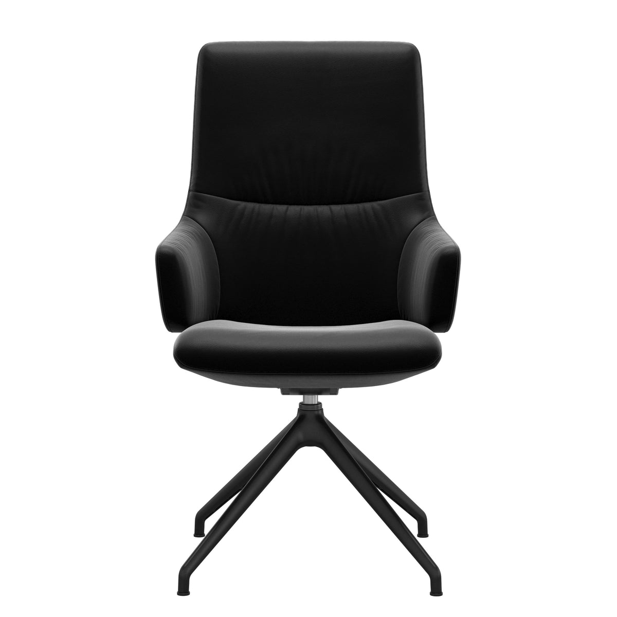Stressless Mint High Back Dining Chair – D350 - With Arms - Paloma Black - Matte Black base
