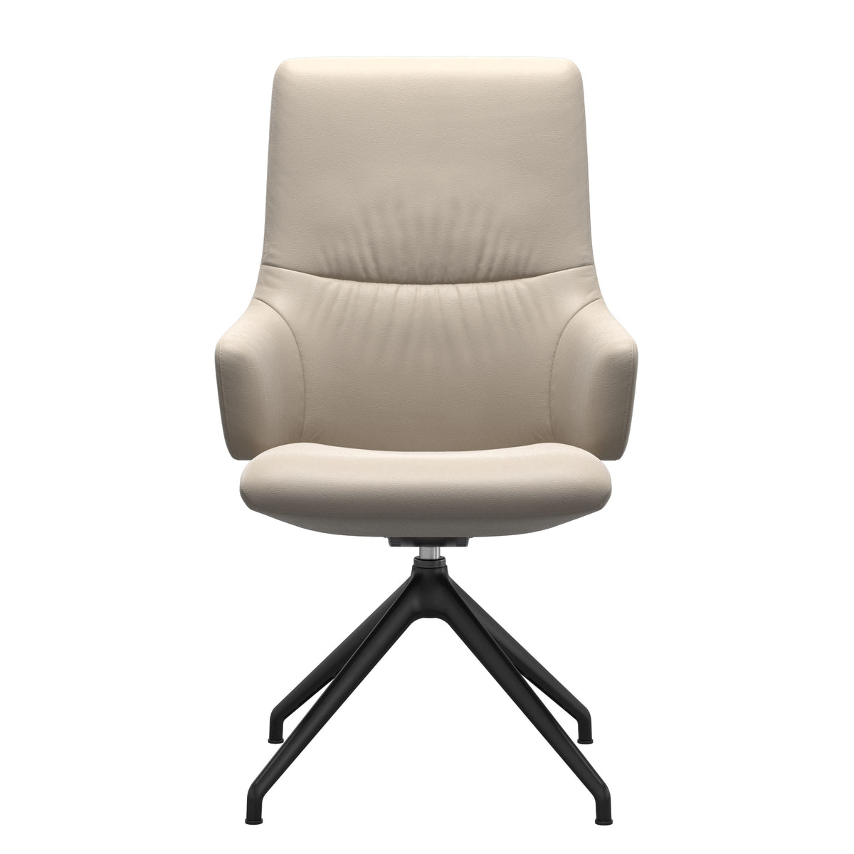 Stressless Mint High Back Dining Chair – D350 - With Arms - Paloma Fog - Matte Black base