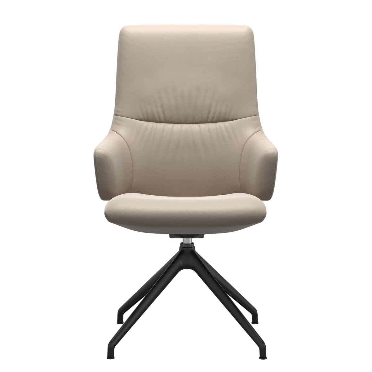 Stressless Mint High Back Dining Chair – D350 - With Arms - Paloma Mushroom - Matte Black base