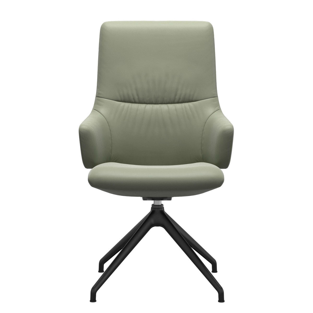 Stressless Mint High Back Dining Chair – D350 - With Arms - Paloma Shadow Green - Matte Black base