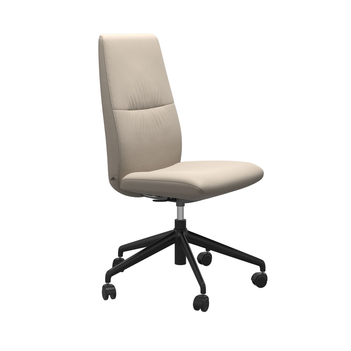 Stressless Mint High Back Home Office Chair - Without Arms - Paloma Fog - Matte Black base