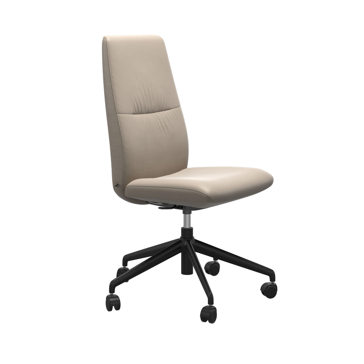 Stressless Mint High Back Home Office Chair - Without Arms - Paloma Mushroom - Matte Black base