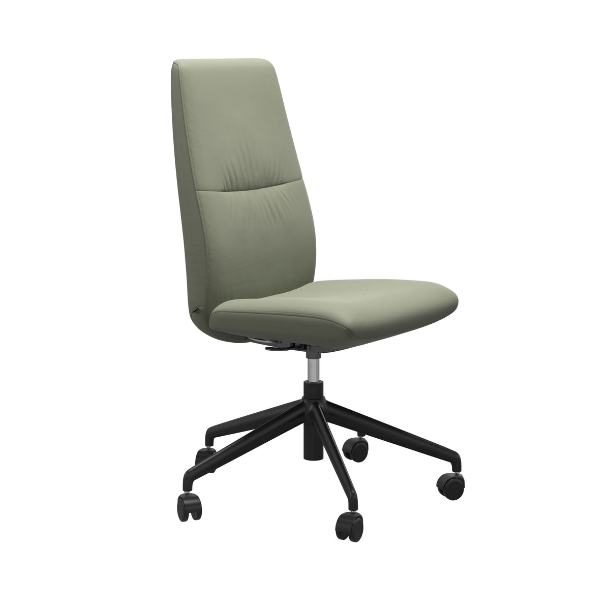 Stressless Mint High Back Home Office Chair - Without Arms - Paloma Shadow Green - Matte Black base