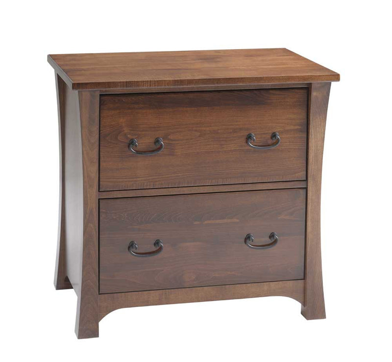 Wooden dresser with three drawers on a white background