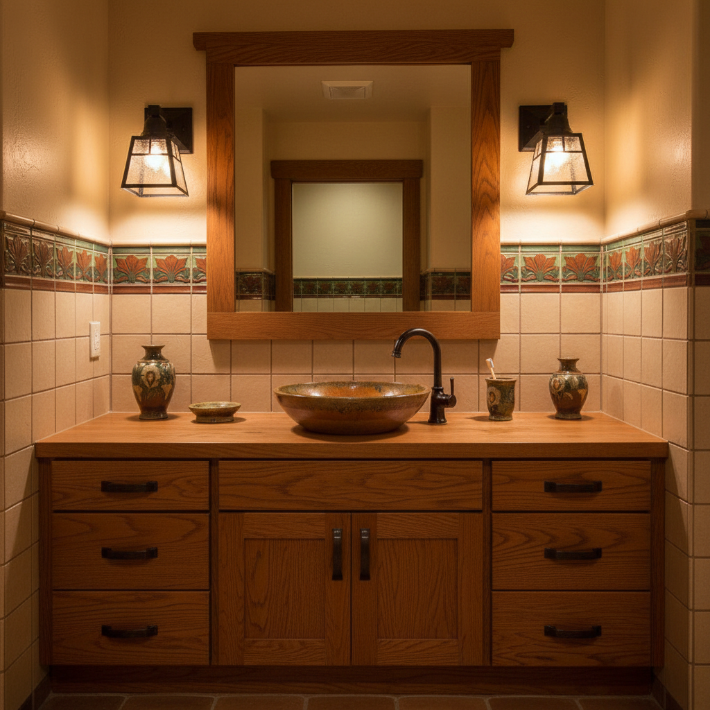 2-Light Sconce – Craftsman Bathroom Vanity