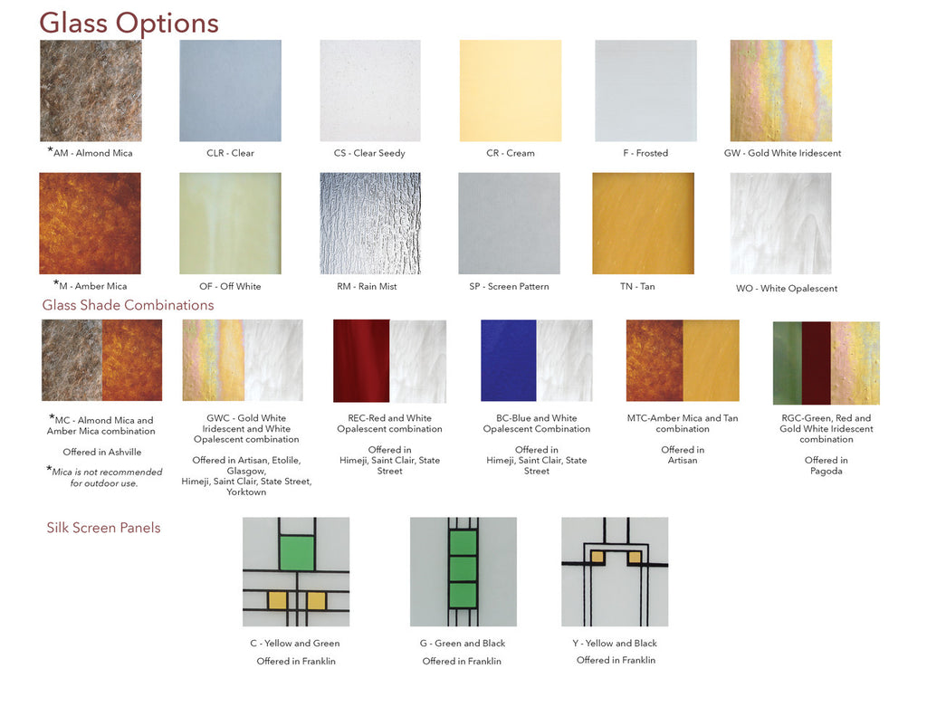 Metal and Glass Options
