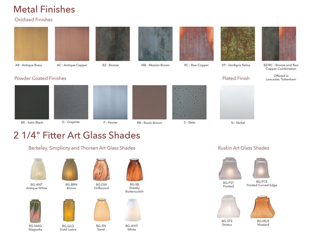 Metal and Glass Options