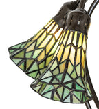 16" High Stained Glass Pond Lily 5 Light Table Lamp