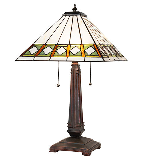 23" High Diamond Band Mission Table Lamp