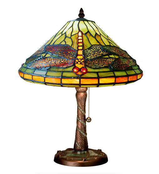 16"H Tiffany Dragonfly w/ Twisted Fly Mosaic Base Accent Lamp 27158-M
