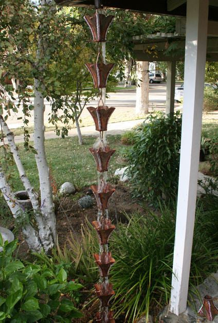 Large Square Cups Copper Rain Chain