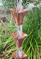 Large Square Cups Copper Rain Chain