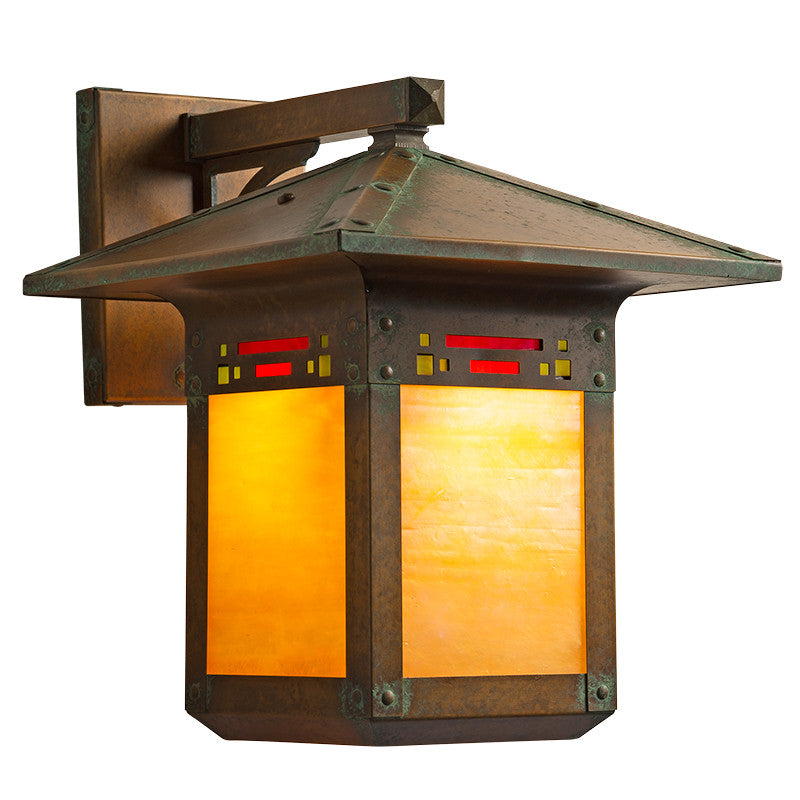 Glen Canyon Fixed Arm Sconce with 9" Roof 402-8