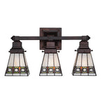20"W Diamond Band Mission 3 LT Vanity Light