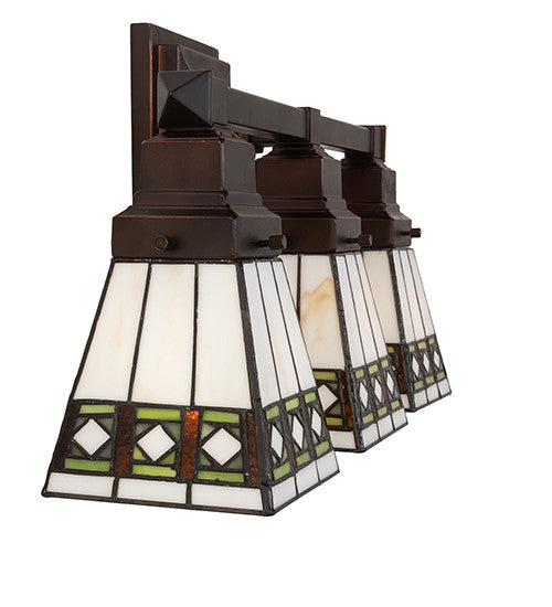 20"W Diamond Band Mission 3 LT Vanity Light