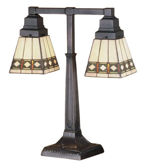 20"H Diamond Band Mission 2 Arm Desk Lamp 48204-M