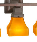 20"W Bungalow Frosted Amber 3 LT Vanity Light
