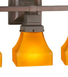 20"W Bungalow Frosted Amber 3 LT Vanity Light