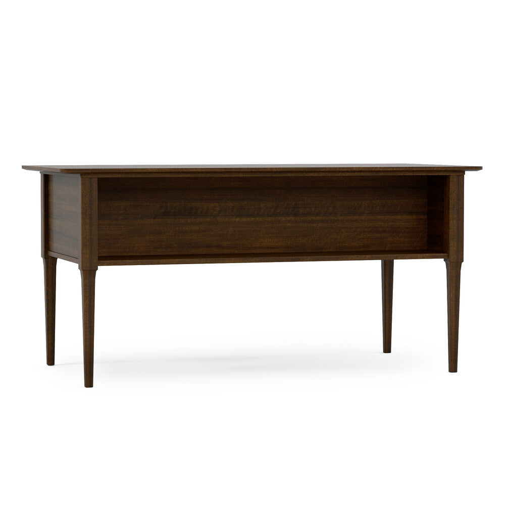 Wooden desk on a white background
