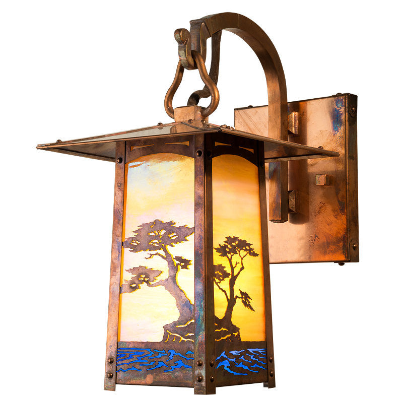 Cobblestone Hooked Arm 12-1/2" Roof Outdoor Sconce 634-1