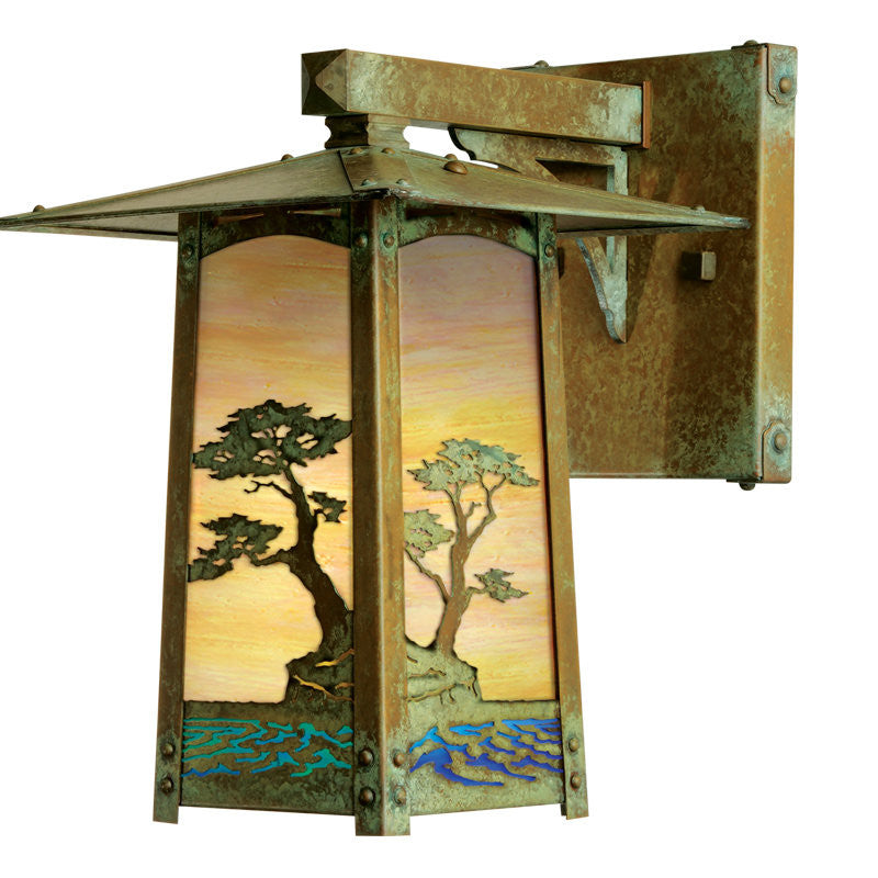 Cobblestone Fixed Arm 12-1/2" Roof Outdoor Sconce 634-8