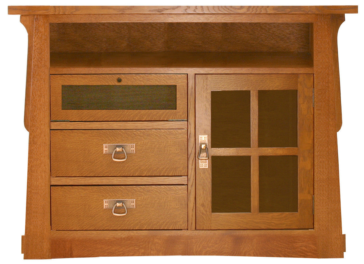 Aurora Crofter TV Console - 46W, One Glass Door, One Shelf, Two Drawers