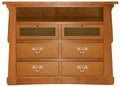 Aurora Crofter TV Console - 46W, One Shelf, Two Flip Fronts, Four Drawers