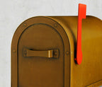 Arched Solid Brass Post Mount Mailbox  AF-501