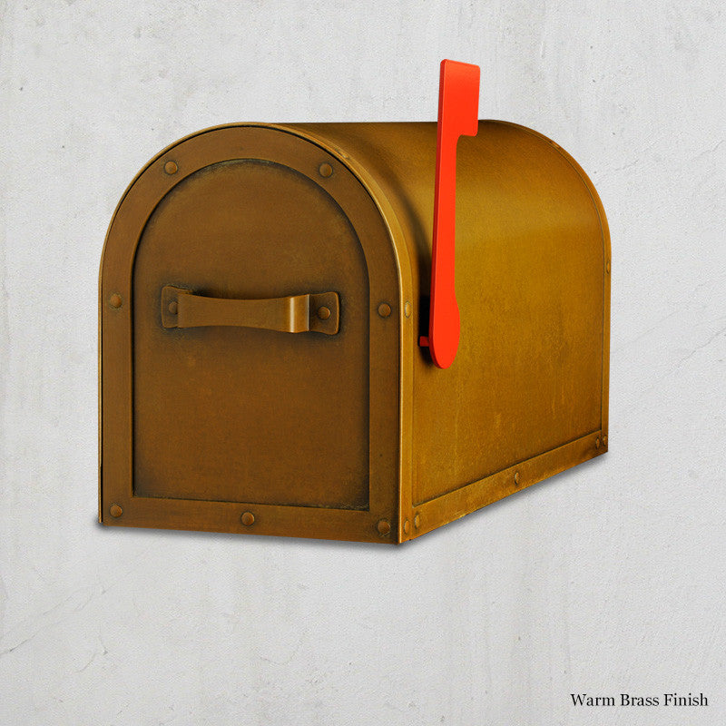 Arched Solid Brass Post Mount Mailbox  AF-501