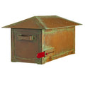 Craftsman Roof Solid Brass Post Mount Mailbox  AF-520