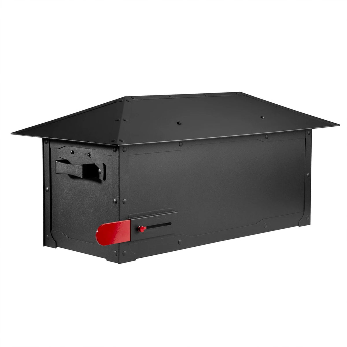Craftsman Roof Solid Brass Post Mount Mailbox  AF-520