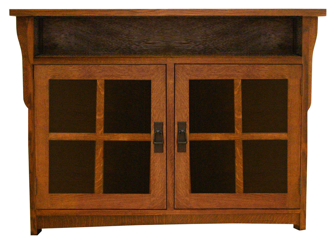 American Mission TV Console - 46W, Two Glass Doors