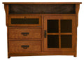 American Mission TV Console - 46W, One Glass Doors, Two Drawers