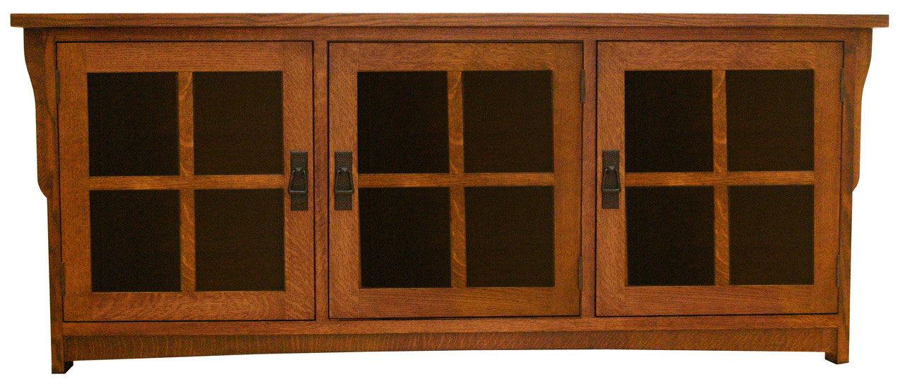 American Mission TV Console - 65W, Three Glass Doors