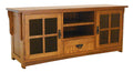 American Mission TV Console - 65W, Two Glass Doors, Two Shelves, One Drawer