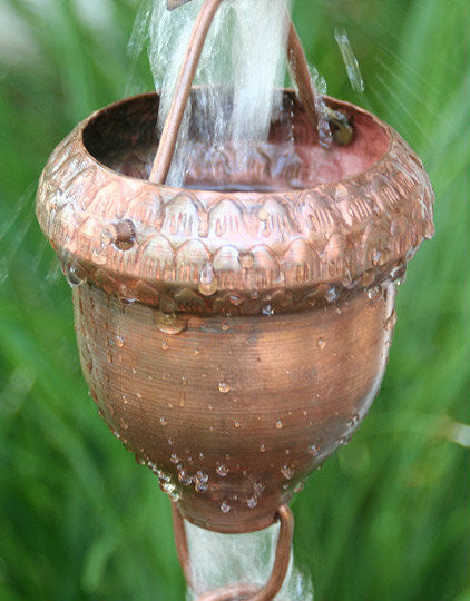 Acorn Copper Cup Rain Chain