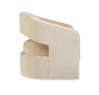 Beige armchair with a modern design on a white background