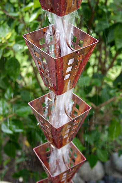 Arts and Crafts Copper Rain Chain