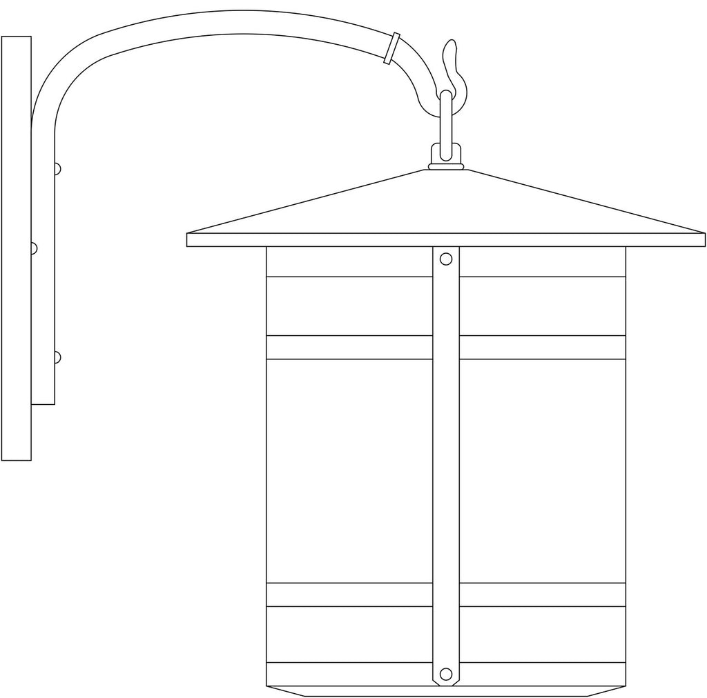 Line drawing of a bird feeder attached to a wall