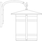 Line drawing of a bird feeder attached to a wall