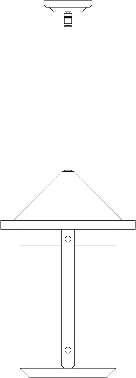 Line drawing of a pendant light. 